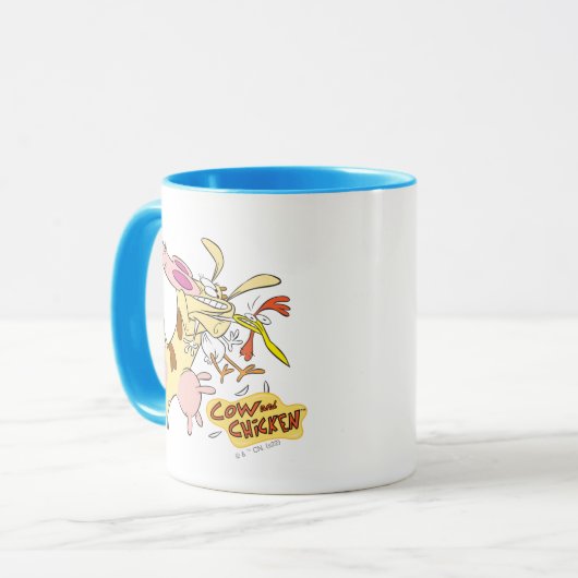 Mug Graphisme de la vache et du poulet (Devant gauche)