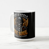 Mug Graphisme de liberté pour motards 🦅 🏍️ (Devant gauche)