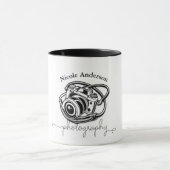 Mug Graphisme de logo d'appareil photo de photographie (Centre)
