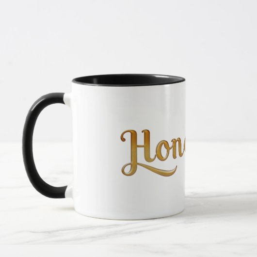 Mug Graphisme de mode rétro miel doré (Gauche)