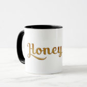 Mug Graphisme de mode rétro miel doré (Devant gauche)