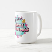 Mug Graphisme de Noël rétro des années 80 (Devant droit)