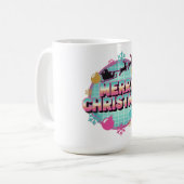 Mug Graphisme de Noël rétro des années 80 (Devant gauche)