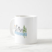Mug graphisme de randonnée et de camping en montagne (Devant gauche)