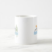 Mug graphisme de randonnée et de camping en montagne (Centre)