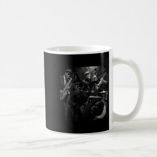 Mug Graphisme de selfie du Black Cat Cool Jazz Band (Droite)