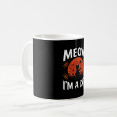 Mug Graphisme de silhouette de chat de lune drôle d'Ha (Devant gauche)