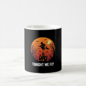 Mug Graphisme de sorcière d'Halloween volant la nuit_1 (Centre)