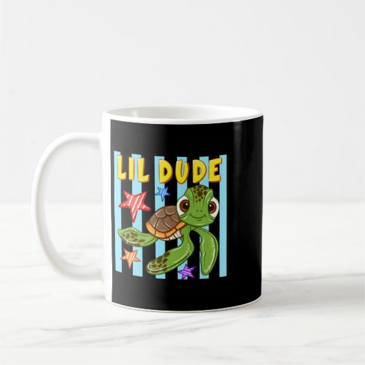 Mug Graphisme de tortue de mer mignonne de mec (Gauche)
