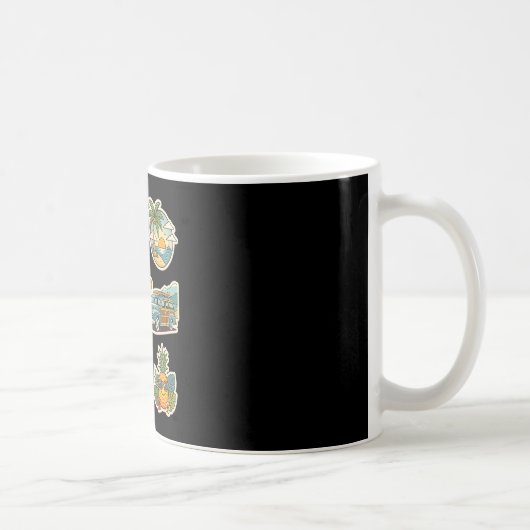 Mug Graphisme de vacances à la plage rétro estivale Tr (Droite)