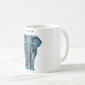 Mug Graphisme d'éléphant stylisé avec thème de puissan (Devant droit)