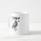 Mug Graphisme d'humour grunge drôle de corbeau F-Caw-F (Devant gauche)