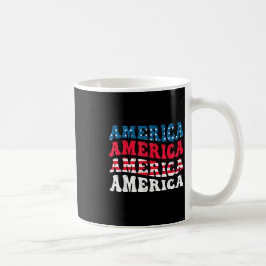 Mug graphisme drapeau américain drôle 4 juillet (Droite)