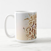 Mug Graphisme élégant "Joyeux Anniversaire" en script (Gauche)