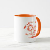 Mug Graphisme Fleur Joyeux Retro (Devant droit)