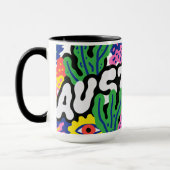 Mug Graphisme floral étrange d'Austin Texas (Gauche)