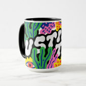 Mug Graphisme floral étrange d'Austin Texas (Devant gauche)