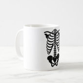 Mug Graphisme gothique de cage thoracique de squelette (Devant gauche)
