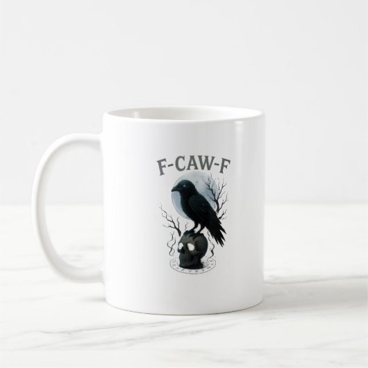 Mug Graphisme Halloween crâne de corbeau corneille got (Gauche)