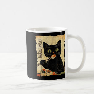 Mug Graphisme japonais esthétique de sushi de chat vin