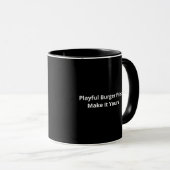Mug Graphisme ludique Burger Et Frites Mieux Ensemble (Devant droit)
