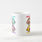 Mug Graphisme Moderne des Quatre Singes Sages (Centre)