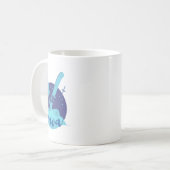 Mug Graphisme rétro de ski pour vacances à la station (Devant gauche)