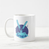 Mug Graphisme rétro de ski pour vacances à la station (Gauche)