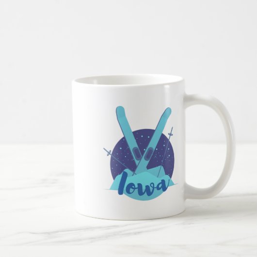 Mug Graphisme rétro de ski pour vacances à la station (Droite)
