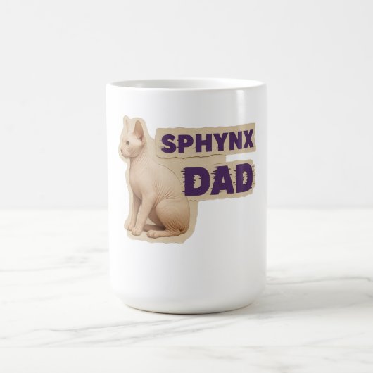 Mug Graphisme Rétro pour Propriétaire de Chat Sphynx V (Centre)
