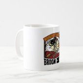 Mug Graphisme sorcière squelette vintage balais Hallow (Devant gauche)