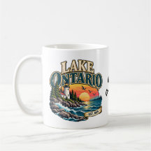Graphisme vintage du phare du lac Ontario au couch