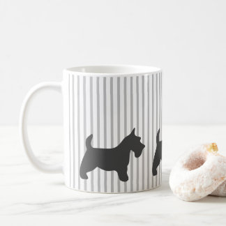 Mug Graphite Terrier sur les rayures grises