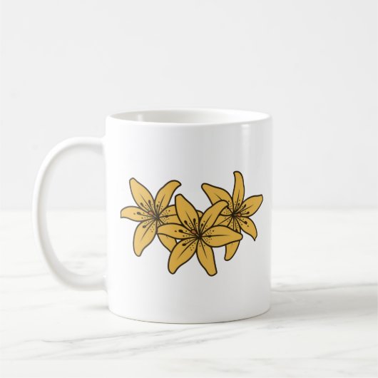 Mug Grappe de lis de dessin animé jaune (Gauche)