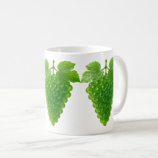 Mug Grappe raisin vert 3d (Devant droit)