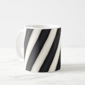 Mug Gras Bandes spirales noires et blanches (Devant gauche)