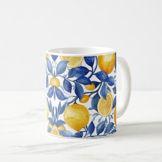 Mug Gras Bleu Italien Positano Lemon (Devant droit)