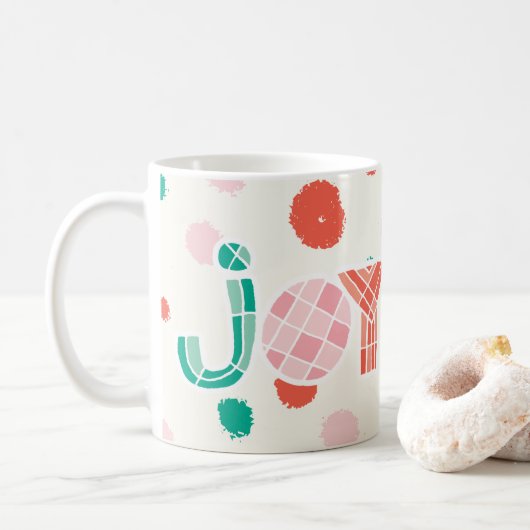 Mug Gras Chunky Géométrique Joie Colorée Points Modern (Avec donut)