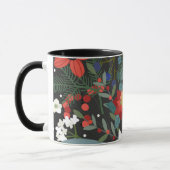 Mug Gras Coloré Fleur Foncé Chic Moderne (Gauche)