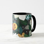 Mug Gras Coloré Fleur Foncé Chic Moderne (Devant droit)