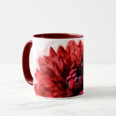 Mug Gras Dahlia Aquarelle Crimson (Devant gauche)