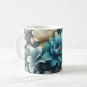 Mug Gras en bleu et florale de crème délicate (Devant gauche)