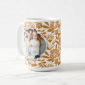 Mug Gras Jaune Motif Floral Maman Photo (Devant gauche)
