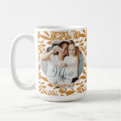 Mug Gras Jaune Motif Floral Maman Photo (Gauche)