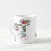 Mug Gras Joyful Florals Photo Holiday Card (Devant gauche)