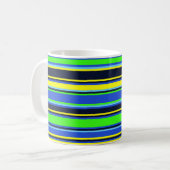 Mug Gras Lime Bleu Jaune Boug rayé (Devant gauche)