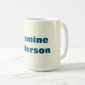 Mug Gras Moderne Minimaliste Beige Océan Bleu (Devant droit)