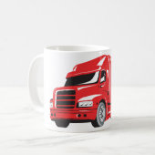 Mug Gras Red Semi-Truck Big Rig Trucker (Devant gauche)