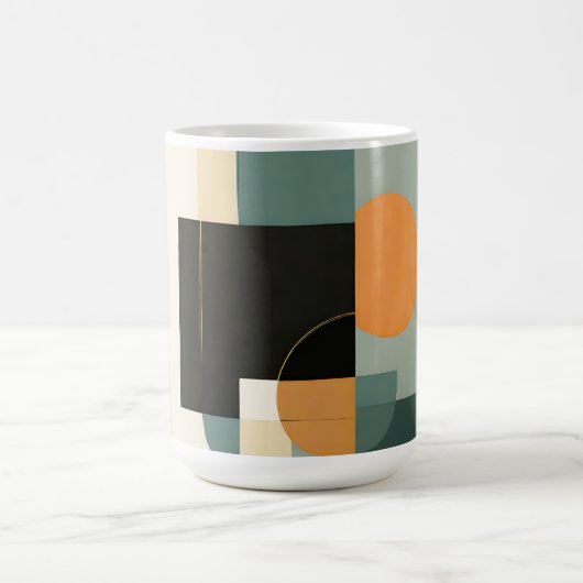 Mug Gras rétro : Cercles et rectangles Abstraits (Centre)