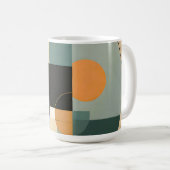 Mug Gras rétro : Cercles et rectangles Abstraits (Devant droit)